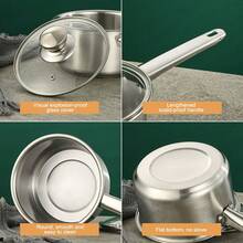 Stainless Steel 12-Piece Pot Set With Lid, Soup Pot And Cooking Pot Kitchen Set, Suitable For Induction Cooker, Oven And Dishwasher, High Temperature Resistant And Durable - Silver - View 7