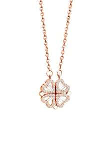 1 Peça Colar de Trevo com 2 Maneiras de Usar, Colar Gargantilha Elegante e Fashion para Mulheres, Joia Versátil e Elegante como Presente para Amante ou Mãe