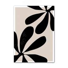 1 幅线条女孩脸叶现代抽象黑白海报和印刷品帆布画墙艺术画适用于客厅家居装饰可选画框 - 彩色 - 查看 10