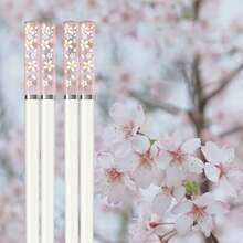 1/5/10双可重复使用樱花图案筷子，健康卫生 - 适用于家庭和餐厅、学校用品 - 彩色 - 查看 11