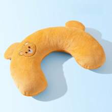 1pc Pet Cat Breathable Cartoon Embroidered U-Shaped Pillow, Doggy Sleeping Cushion, Pet Supplies