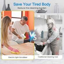 5-In-1 Handheld Electric Rotary Cleaning Brush - Multifunctional Cleaning Brush For Kitchen And Other Scenes - White - View 9