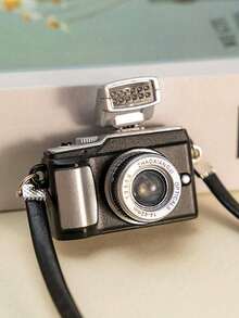 Vintage Billiard Ball Keychain, Black 8-Ball Creative Pendant Decor, Retro Black Camera Shaped Keychain, Suitable As Car Accessory, Bag Charm, DIY Bracelet, Keychain Lanyard, Great Gift For Her, Enhances Elegance - Multicolor - View 11