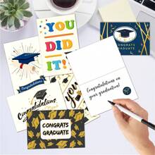 25 buc/set felicitări de absolvire cu plic, mesaj de binecuvântare scris de mână, cadou pentru colegii de clasă