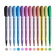 Set de 12 rotuladores metálicos, resistentes al agua y a la decoloración, bolígrafos de pintura de colores para pintar piedras, manualidades, álbumes de fotos DIY, madera, plástico, cerámica, vidrio, metal, piedra, tela, y papel. De vuelta a la escuela