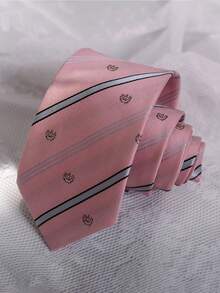 1 Peça Gravata de Coroa Bordô, Verde Escuro, Rosa, Amarrada à Mão, Adequada para Estilo Acadêmico, Casual de Rua, Uso de Casal, Uso Diário - Multicolorido - Visão 17