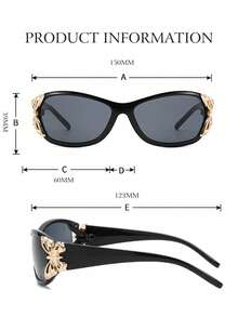 Gafas de moda unisex de estilo Y2K con diseño de mariposa escudo bicolor y coloridas, de moda callejera retro para vacaciones - Multicolor - Ver 11