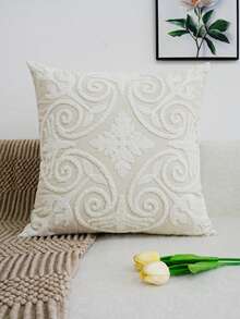 1pc American Style Exquisite Embroidery Cushion Cover, Multiple Sizes Without Pillow Core, Suitable For Multiple Room Types - Beige - View 10