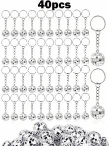 Disco Ball Keychain Disco Ball Party Favors Keychain 70s Disco Keychain Silver Mirror Ball Keychain Ball Party Supplies 1970s Party Favors Set Party Decorations Keyrings - Silver - View 11