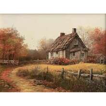 1pc Wall Arts Posters Optional Frame Nordic Autumn Farmhouse Landscape Poster Prints For Living Room Home Decor Abstract Rustic Scenery Canvas Painting Wall Art Vintage - Multicolor - View 60