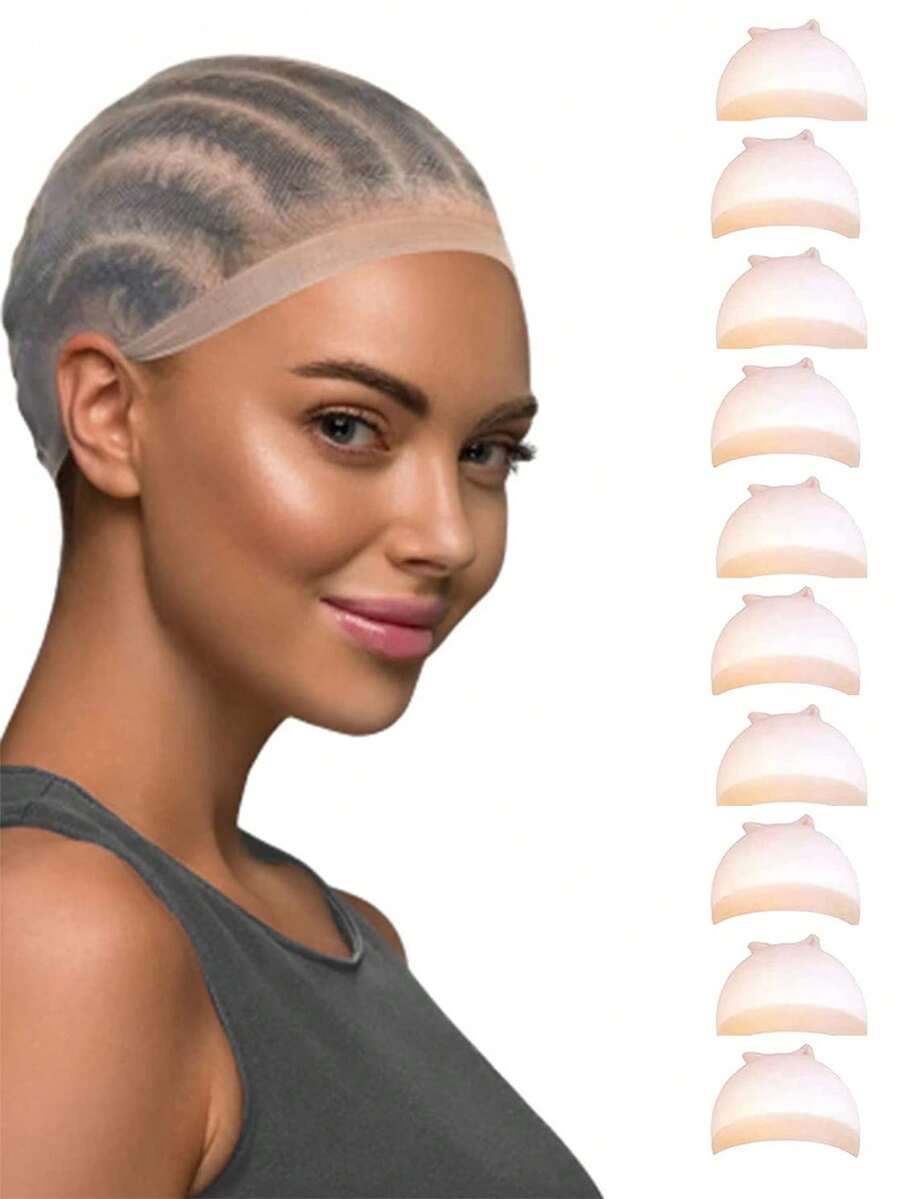 Gorra de peluca de encaje transparente HD, gorra de red elástica de nailon para pelucas - transpirable, reutilizable, fácil de instalar, perfecta para todo tipo de cabello, gorra ajustada | Gorra de peluca con estilo | Gorra de peluca, gorras de peluca, vuelta al colegio, artículos esenciales de viaje, accesorios para el cabello para mujeres - transparente - Ver 1