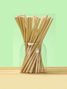 100/200/300/400PCS Natural Kraft Paper Straws, Natural Kraft Paper Strawsbiodegradable, Drinking Bulk, For Party Supplies, Bridal, Birthday, Mixed Drinks, Weddings, Restaurant, Food Service, For Wedding, Birthday, Graduation Season, Anniversary, Party,Anniversary Dinner Restaurant Table, 1pc,School Supplies - Multicolor - View 3