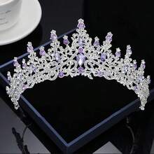 1pc Crystal Crown Tiara Headdress Ladies Bridal Headband For Birthday Party/Wedding/Prom/Halloween/Christmas