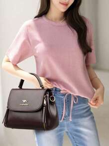 Dedoo Bolso de mujer con tapa abatible de dos capas, bolsos cruzados de lujo casuales, bolsos de mano de alta calidad, bolsos de mensajero de moda