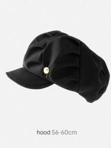 Women's Fashion Pleated Cloud Beret Hat, Retro Octagonal Peaked Newsboy Artist Cap