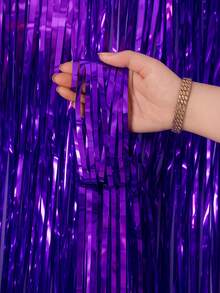 Cortina Metalizada Lisa Franja Metálica 2x1m Para Decoração De Festa