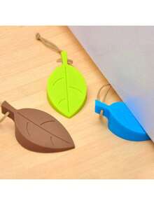 1pc Leaf Shaped Silicone Door Stopper, Hangable Windproof Door Stop, Anti-Pinch Door Clamp Best Gifts Birthday