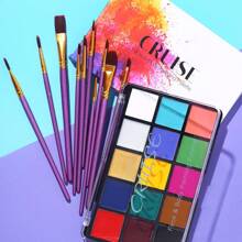 Maquillaje teatral UCANBE de 15 colores con 10 pinceles, pintura facial y corporal para maquillaje de carnaval