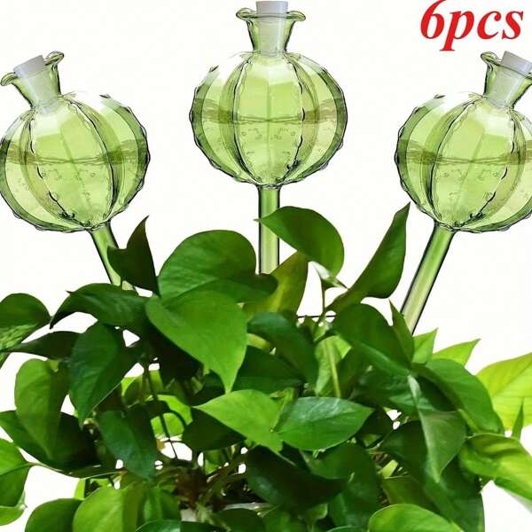 6 Peças Bonitas Globos de Irrigação no Formato de Cacto - Irrigação por Gotejamento Automática, Bolas de Rega de Plantas Verdes, Adequadas para Jardins Internos e Externos, Sistema de Rega de Varandas | Globos de Rega Decorativos