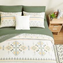 Boho Comforter Set 8 Pieces All Season Reversible Bed In A Bag Lightweight Soft Bedding Breathable Warm Brown 90X90 - Olive Green-1 - View 6