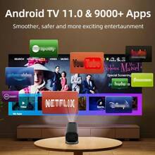 HASATEK HASATEK przenośny inteligentny projektor 4K HY320, Android 11, 4K 1280*1080P, podwójne WiFi, regulowany w zakresie 180°, odpowiedni na kemping i do kina domowego, idealny prezent dla rodziny i przyjaciół
