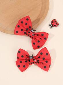 2pcs Red Ladybug Hair Bows For Girls Cute Laybug Grosgrain Ribbon Bow Alligator Clips Adorable Polka Dot Ladybug Insect Bow Hair Clips Birthday Holiday Gifts Bow Barrettes Girls Pigtail Bow Hairpins Kids Hair Accessories
