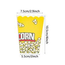 10pcs/20pcs/50pcs Yellow Popcorn Boxes Popcorn Box Containers Cardboard Candy Boxes Popcorn Box Bags Popcorn Tubs Treat Boxes Popcorn Disposable Paper Bucket Bags For Party Carnival Christmas Decorations - Yellow - View 2