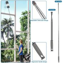 Microfiber Duster, 4PCS With Extension Pole(Stainless Steel) 30 To 100 Inches, Reusable Bendable Dusters, Washable Lightweight Dusters For Cleaning Ceiling Fan, High Ceiling, Blinds, Furniture, Cars