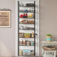 8-Tier Over Door Spice Rack,Hanging Door Storage Kitchen,Over Door Storage Kitchen,Pantry Organizer Metal Hanging Kitchen Spice Rack Can Organizer - 8-Tier - View 3