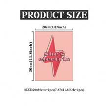 绿洲乐队《She's Electric》无框帆布海报 - 复古现代音乐主题墙饰，音乐爱好者的完美礼物，粉色字母印花装饰，适用于客厅、卧室、家庭办公室，不含画框 - 彩色 - 查看 14