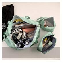 3PCS Designer Handbags, Tote Bags For Women, Dorm Room Essentials College, Cruise And  Camping Essential Nylon Travel Bag Set, Purses And Bags For Women, Waterproof And Anti-Scratch Garment Duffle Bag With Matching Crossbody Bag Toiletry Bag, Large Capacity With Wet Pockets, Perfect For Gym, School Or Travel, Gift For Xmas For Men And Women - 紫色 - 查看 5