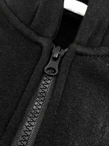 2025 Autumn And Winter New Loose American Casual Thickened Half Zipper Velvet Hooded Sweatshirt For Men