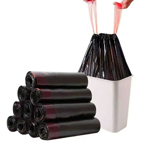 Les sacs poubelles sont faciles à utiliser et à nettoyer, peuvent être utilisés comme sacs poubelles de cuisine et sacs poubelles d'intérieur, avec cordon de serrage, 15-20 litres, 100 sacs