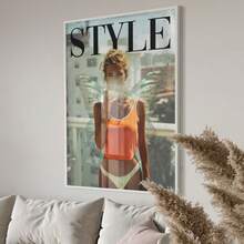 1PC Vintage Magazine Poster, Vintage Wall Art, Fashion Poster, Magazine Vintage Poster, 70s Vintage, Apartment Poster, Summer Poster, Suitable For Bedroom, Living Room, Room Decoration Hanging Picture, Frameless ,Wall Art With Frame - Multicolor - View 3