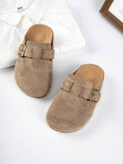 Girls' Children Soft Cork Bottom Slip-On Shoes, Retro Fashion Slouchy Casual Shoes, All Season