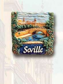1pc Seville Spain City Landmark Building Creative Fridge Magnet, Home Decor Souvenir - Multicolor - View 11