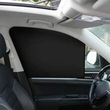 Juego de 4 cortinas parasol para ventanas laterales de coche, protección universal de verano, con sombras magnéticas plegables para parabrisas delantero y trasero, accesorios de automóvil - Unitalla - Ver 3