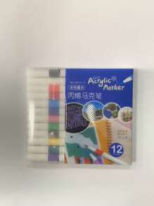 1/6/12/24 Colors Acrylic Paint Marker Pens, DIY Art Crafts Coloring Drawing Pens,Water-Based Paint Markers For Diy Painting And Creation, Suitable For Majority Surfaces Including Stone,Glass,Easter Eggs,Wood,Ceramics And Fabric,Odorless And Washable,Multicolored