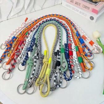 Multicolor Strap Compatible Stylish Waterproof Nylon Women Double Loop Shoulder Strap Shopping Tote Bag Accessories Y2K Leopard Print Lanyard