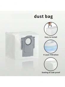 Dust Bag For Roborock S8+, S8 Pro Ultra, Q7 Max+/Max, Q5 Max+, Q8 Max+, S7 Pro Ultra, Q5, Q5+, Q7, S7 MaxV Ultra Robot Vacuum, 3.5L Large Capacity Disposable Bag