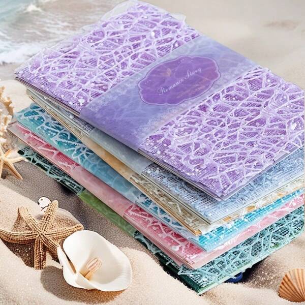 1 set de papier texturé de couleur mixte pour scrapbooking - 6 papiers spéciaux différents, faits de matériau PVC, convenant au scrapbooking, à la journalisation, aux cahiers, aux accessoires de planificateur, aux collages multimédia et aux travaux de carterie