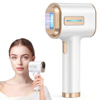 LYSMOSKI 家用 IPL 激光脱毛，男女皆宜，永久性 IPL 脱毛，999900 次闪光，9 级能量级别，面部、比基尼线、腋窝、腿部脱毛手持设备，提供太阳镜和剃须刀