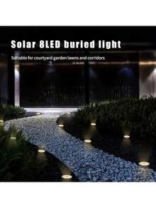 8LED Solar Underground Light, Outdoor Waterproof Step Garden Lawn Light, Solar Courtyard Light, Suitable For Courtyard, Outdoor, Lawn Decoration - Multicolor - View 4