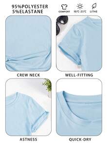 Women's Summer Australian Bondi Beach Printed Casual Simple Loose Everyday Street Short Sleeve T-Shirt Tops Women's Summer Everyday Casual Street Style Tops Cute T-Shirts Beach Tops Summer Tops For Women Tops For Summer Going Out Tops Women - Blue - View 4