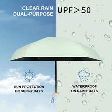 1pc Ultra-Light Compact Pocket Umbrella - UV Protection, 6 Ribs, Windproof, Sun & Rain Dual-Use, Durable Vinyl Canopy Summer Cooling, Beach, Travel, Spring Summer Picks, Brides Maid Gifts, Room, Bedroom Decor, Bedroom Decor, Beach, Travel, For Men, For Women, Vacation - Multicolor - View 4