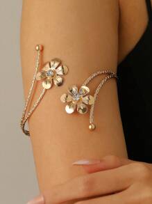 1 Peça Pulseira de Borboleta com Flor Vazada para Mulheres, Design Elegante e Personalizado, Presente para Férias, Festa, Viagem