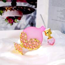 1 个 15ML 玻璃扁平瓶，带粉色心形珐琅工艺，可再填充香水/精油滴管瓶，优雅的家居装饰配件，高端节日礼物，仅手洗，女士个人护理用品，别致的香水储存瓶，精致的装饰，高品质，时尚化妆品配件，轻便的便携式旅行基本补充瓶（仅空瓶） - 粉色 - 查看 6