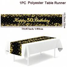 1pc Polyester Fiber Birthday Party Table Runner Decor