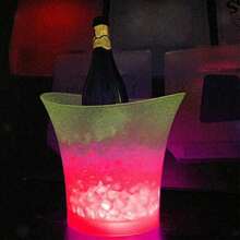 5L Ice Bucket With LED Light, Champagne Drink Container Party Ice Bucket, Bar Wine Beverage Beer Bottle Cooler Holder, Perfect For KTV Club, Bar, Family Party