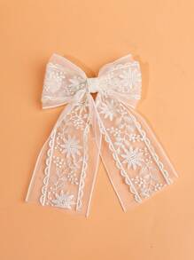 1 PC Set Of Solid Color Double-Layer Lace Ribbon Elastic Hair Clips, Extra Large And Wide Claw Clips Hair Claws Hair Barrettes